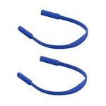 kwmobile Silicone Sports Straps for Glasses - Pack of 2X Anti Slip Silicone Thin Sport Cords for Adult Child Glasses - Dark Blue