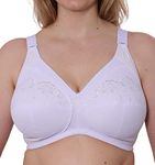 Womens White Plus Size Non Wired Unpadded Full Support Cotton Rich Comfy Bra