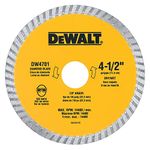 DEWALT Diamond Blade, Dry or Wet Cutting, Continuous Rim, 7/8-Inch Arbor, 4-1/2-Inch (DW4701)