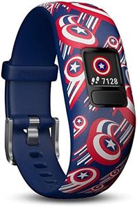 Garmin vivofit Jr. 2 - Marvel Captain America Fitness Activity Tracker for Kids - Adjustable Band - Multicolour