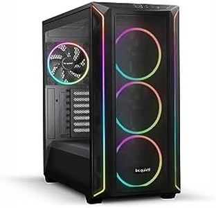 be quiet! Shadow Base 800 FX - ARGB - 4 Light Wings 140mm PWM Fans - Mid-Tower PC Gaming Case - 420mm radiators or E-ATX motherboards Support - Black - BGW63