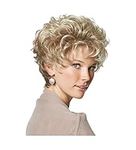 Royalfirst Women Lady New Short Curly Wavy Hair Wigs Heat Resistant with Free Wig Cap