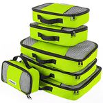 Savisto Packing Cubes 6 Piece Set, Durable & Lightweight Travel Essentials for Suitcases - Includes 1 XL, 2 L, 2 M, 1 S - Available in 8 Stylish Colours - Green