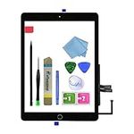 Zentop for Black iPad 6th Generation iPad 2018 A1893 A1954 Touch Screen Digitizer Assembly Replacement with Home Button, Camera Bracket, Pre-Installed Adhesive, Tool Repair Kit