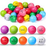 100 Pieces Motivational Stress Balls Colorful Foam Balls Inspirational Stress Relief Balls Quotes Stress Ball Pack Small Anxiety Balls for Relief Encouraging (Motivational, Bright Colors)