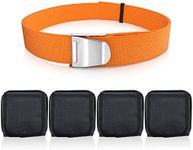 Scuba Weight Belt with Detachable 4 Pockets, Quick-Release Buckle Diving Pocket Weight Starp + 2 Pieces Weight Keepers, Adjustable Snorkeling Webbing Weight Pouch Belt fit for Waist 32" to 52" Orange