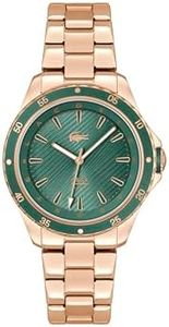 Lacoste Orologio Analogico al Quarzo da donna Collezione SANTORINI con cinturino in acciaio inossidabile, Verde - 2001372