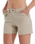 Willit Women's Golf Hiking Shorts Quick Dry Athletic Casual Summer Shorts with Pockets Water Resistant 4.5" Khaki 12