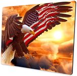 Custom Square Gaming Mouse Pad, Office Computer Mouse Pad, American Flag Eagle Anti-Slip Rubber Desktop Mouse Pad