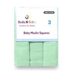 Muslin Cloths for Baby 70x70cm - Soft, Absorbent & Breathable 100% Pure Cotton Burp Cloths - Ideal to Clean, Wipe & Cover Newborn Blanket Unisex Muslin Squares (Pack of 3, Mint)