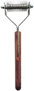Mars Coat King Dematting Undercoat Grooming Rake Stripper Tool for Dogs and Cats, Stainless Steel with Wooden Handle for Thick Coats, 20-Blade Stripper for Groomers, Pet Owners