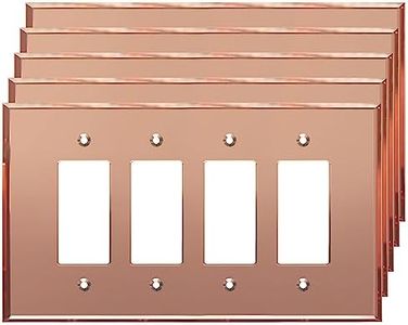 LIDER Reflective Decorator Wall Plate, Oversized 4-Gang, Acrylic, 5-Pack