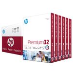 HP Printer Paper 8.5x11 Premium 32 lb 6 Pack Case 1500 Sheets 100 Bright Made in USA FSC Certified Copy Paper HP Compatible 113500C