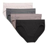 Hanes womens 4 Pack Smooth Microfiber Hi-Cut Underwear Briefs, Assorted, Large US