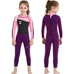 NATYFLY Kids Wetsuit,2.5mm Neoprene Thermal Swimsuit for Boys and Girls Pink-Girls Wetsuit-2.5mm, M-for Height 37”-42”
