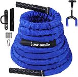 Just.smile Battle Ropes,Ropes for Working Out, Battle Rope for Home Gym with Cover, Steel Anchor & Strap Included, Heavy Ropes for Exercise Training - 1.5/2 Inch (1.5" X30ft)