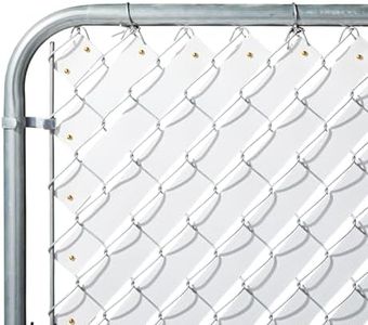 Chain Link Fence Slats for Privacy Covering, Fence Tape Roll with Brass Fasteners for Home, School, Business, Stadiums, Construction Sites, Storage Facilities, and Warehouses (1.8 in x 246 ft, White)