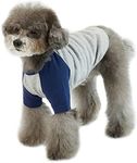 Lucky Petter Dog Shirt for Small and Large Dogs Raglan Cotton T-Shirts Soft Breathable Dog Shirts pet Clothes Gray Series (Large, Gray/Navy)