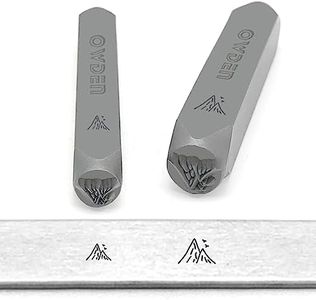 Owden Professional 2 Pieces Mountain Metal Steel Design Stamps kit for Jewelry Making,Made of Alloy Steel,for Marking on Aluminum,Copper,Brass,Wood,Steel Etc. (Size:5mm and 7.5mm,Mountain-2)
