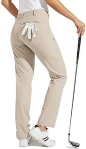 Willit Women's Golf Pants Stretch Hiking Pants Quick Dry Lightweight Outdoor Casual Pants with Pockets Water Resistant Khaki 16
