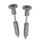 Zeayebsr 2pcs Women Men Punk Stainless Steel Screw Ear Studs Earrings Jewelry Silver（-）