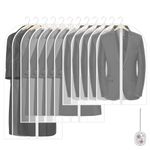 CDBUCC Suit Bags for Men, 12PCs Garment Bags Sets 40inch/47inch/55inch Translucent Suit Carriers Dress bags Covers Long with Zip in Wardrobe,Clothes Covers Protector Bags,Clothes Storage Bag