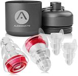 Audiomate High-Fidelity Earplugs with Metal Keychain Carry Case and 2 Interchangeable Earbuds Comfortable Soft Silicone HiFi Noise Attenuating Ear Plugs for Musicians, Concert, Sleeping & More