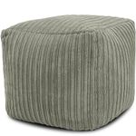 Jumbo Cord Footstool Bean Bags | Corduroy Ottoman Footrest Modern Home Living Room Bedroom Stylish & Durable Ergonomic Design | Jumbo Cord Foot Rest Pouffe (Square (40cm x 40cm x 40xm), Mink)