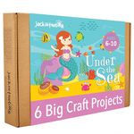 jackinthebox Under The Sea Themed Craft Kit | Includes Beautiful Felt Mermaid Sewing Kit | 6 Different Crafts-in-1 | Best Gift Girls Ages 6 to 10 Years (6-in-1)