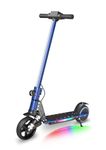 E-RIDES Electric Scooter,6.5'' Foldable Electric Scooter,Colorful Lights Kids Electric Scooters Max 8Mph,3-5 Miles of Range,Electric Scooter Kids LED Display,Shock Absorbing Comfort E Scooter (BLUE)