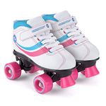 Osprey Disco Quad Roller Skates for Adults and Kids, Retro Roller Boots with ABEC 7 Bearings, UK CHILD 13/EU 32, White