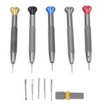 5Pcs Precision Watch Carbon Steel Screwdriver Set Watchmakers Tools Watch Screwdriver Glasses Repairing Screwdriver Set in Different Size for Watch Eyeglasses Jewelry Repair