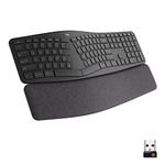 Logitech ERGO K860 Wireless Ergonomic Keyboard - Split Keyboard Layout, Wrist Rest, Natural Typing, Stain-Resistant Fabric, Windows/Mac, Bluetooth + USB, Windows/Mac, QWERTY UK English Layout - Grey