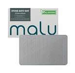 malu Earth Bath Mat - Fast-Drying Water-Absorbent Stone Bath Mat - Wide 15.4 X 23.6 inches Non-Slip Stone Mats for Bathroom Shower Floor - Diatomite Bath Mat with Herringbone Design