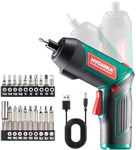 Cordless Screwdriver 6 N.m, HYCHIKA 4V 2000mAh Electric Screwdriver Gun, Adjustable 2 Position Handles, Front LED, DC Charging, 20pcs Accessories