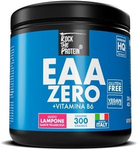 EAA Aminoacidi Essenziali Polvere 300g Gusto Lampone Rock The Protein® • Matrice di 9 Amminoacidi Essenziali Intra Pre Post Workout, Recupero Muscolare • Aminoacidi Ramificati & Essential Amino