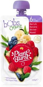 Bubs Organic Berry & Banana Bircher Muesli Pouch, 6+ Months Baby Food, Fruit Puree Snack, No Added Sugar, 120g