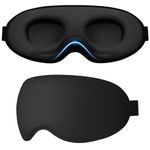 Gritin 100% Blackout Sleep Masks for Women & Men -3D Ultra Soft Comfortable Zero Eye Pressure Eye Mask for Sleeping for Side Sleepers with Adjustable Strap, Ergonomic Design Blindfold for Travel/Sleep