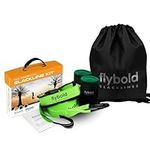 flybold Slackline Kit with Training Line Tree Protectors Ratchet Protectors Arm Trainer 57 Feet Easy Set up Instruction Booklet and Carry Bag Complete Set Outdoor Fun for Family Adults Children Kids