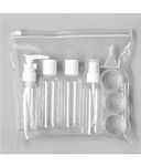 Emndr Plastic Portable Travel Size Empty Bottles for Makeup Cosmetic Toiletries Liquid Containers with Bag- Set of 6