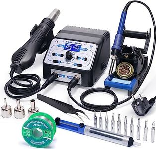 YIHUA 938BD + I Estación de soldadura y estación de retrabajo de aire caliente 2 en 1 con temperatura ajustable Inicio/parada de aire caliente Modo de suspensión Pantalla LCD