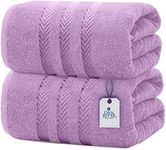 DAN RIVER 100% Cotton Jumbo Bath Sheets - Ultra Soft & Absorbent Towels for Home, Spa, Gym 35”x70” -Lavender