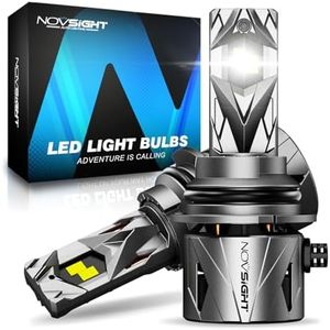NOVSIGHT 9007 LED Fog Light Bulbs - 62,000LM 6500K Cool White, 200W Ultra Bright,Mini Halogen Size Fog Light Bulb, 5-Min Install, IP68 Waterproof, Pack of 2