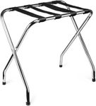 USTECH Luggage Rack X-Shape Single Tier Foldable Sturdy with Nylon Straps & Rubber Feet for Added Stability | Metal Stand Shoe Rack for Guest Room Storage