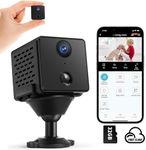 Mini Spy Hidden Camera | Free Cloud&SD Card Storage | Smallest 4K HD Wifi Indoor Camera for Home Security | Day and Night Video, Motion Detection | 3000mAH Battery | Come with 32GB Memory Card