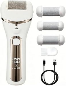 Electric Foot File for Hard Skin - Callus Remover Grinder for Feet with Led Display for Removing Hard, Dead Skin - Foot Scraper Scrubber, Pedicure Sets for Feet - Includes 3 Roller Heads