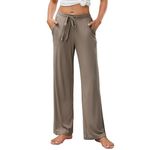 HEARTNICE Women's Pajama Pants with Pockets, Soft Comfort Lounge Sleep Pant Loose Stretch Pj Bottoms(Khaki, L)