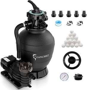 LANCHEZ 13" Sand Filter Pump for Above Ground Pool, 3/4 HP Pool Pump for Pools Up to 11,000 Gallons, 3500 GPH Sand Filter Pump System with 6-Way Valve