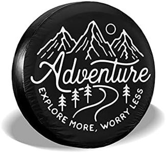 cozipink Adventure Awaits Rv Spare Tire Cover for RV Trailer Wheel Covers for Trailer Tires Camping Weatherproof Universal for Trailer Rv SUV Truck Camper Travel Trailers Accessories 14" 15" 16" 17"