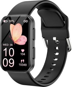 MorePro Health Fitness Tracker with Blood oxy-gen Monitor and 24/7 Heart Rate and Blood Pressure, Sleep Monitor, 120+ Sport Modes Waterproof Fitness Watch for Women Men Android iOS, Black